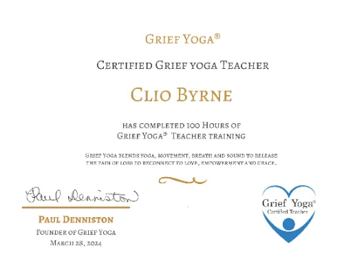 Clio 100 hour grief yoga