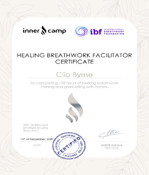 Healing breathwork certificate cliodhna oliva byrne